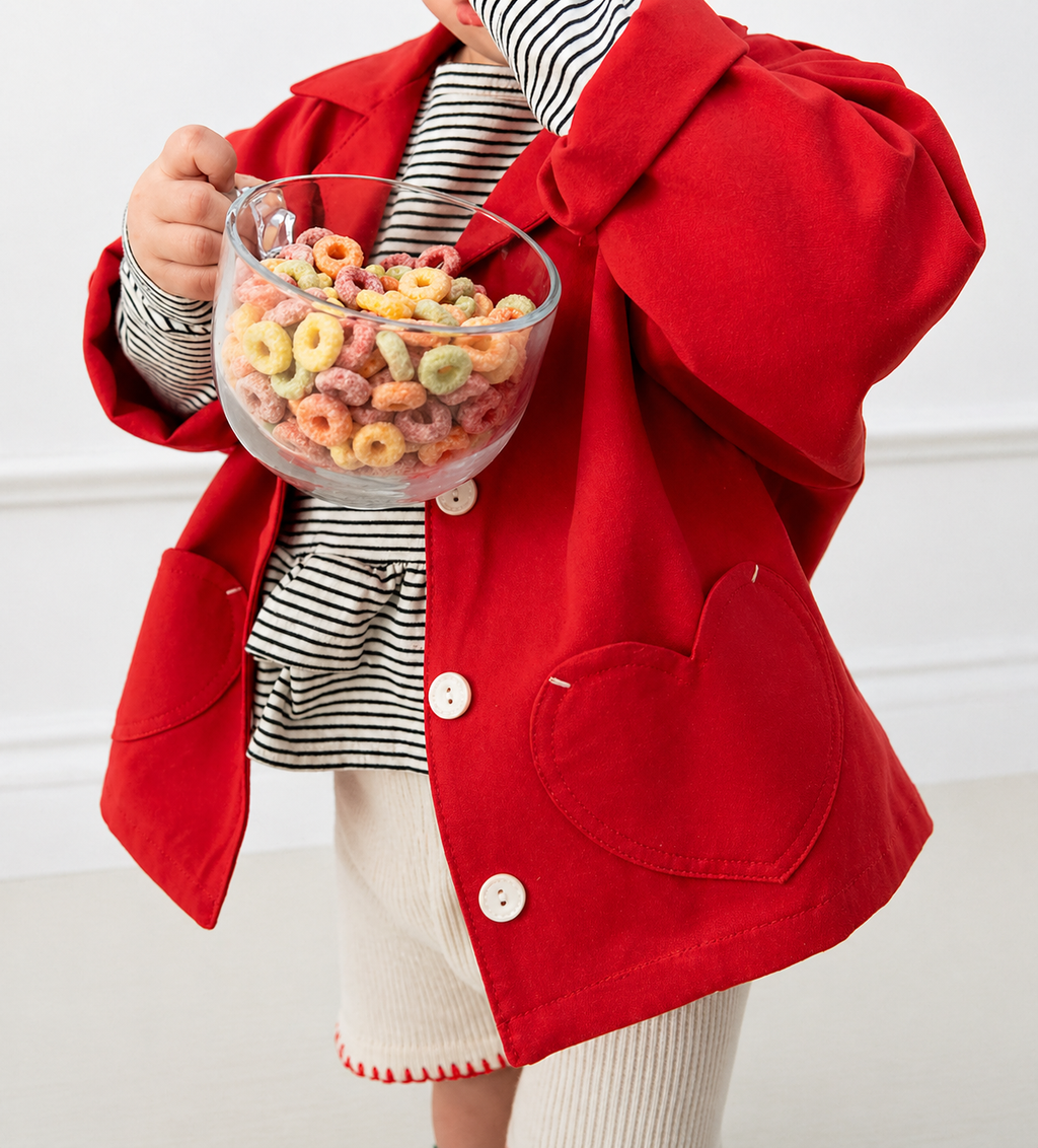 Heart Pocket Jacket - Red