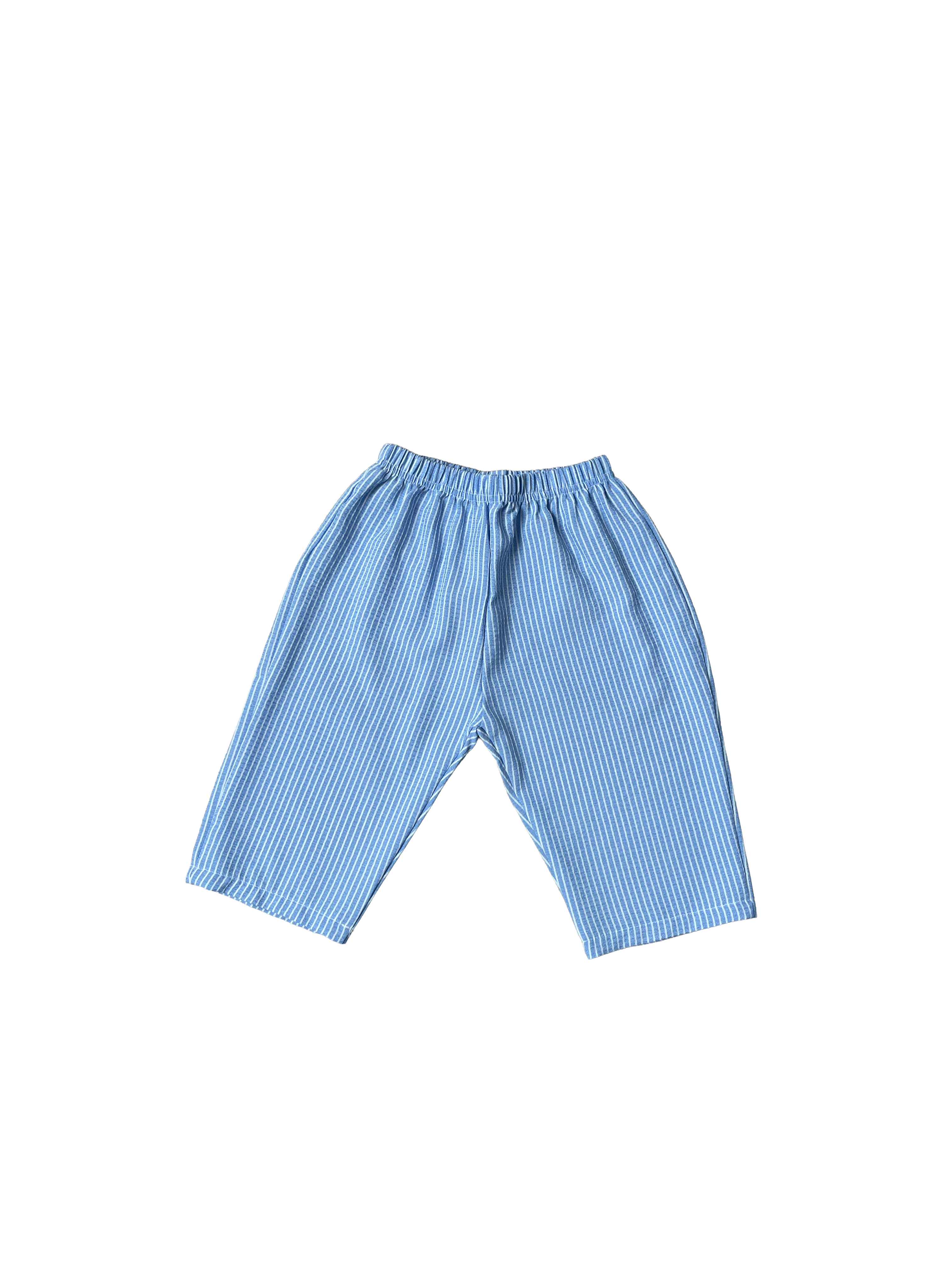 Smiley Striped Pants - Sky