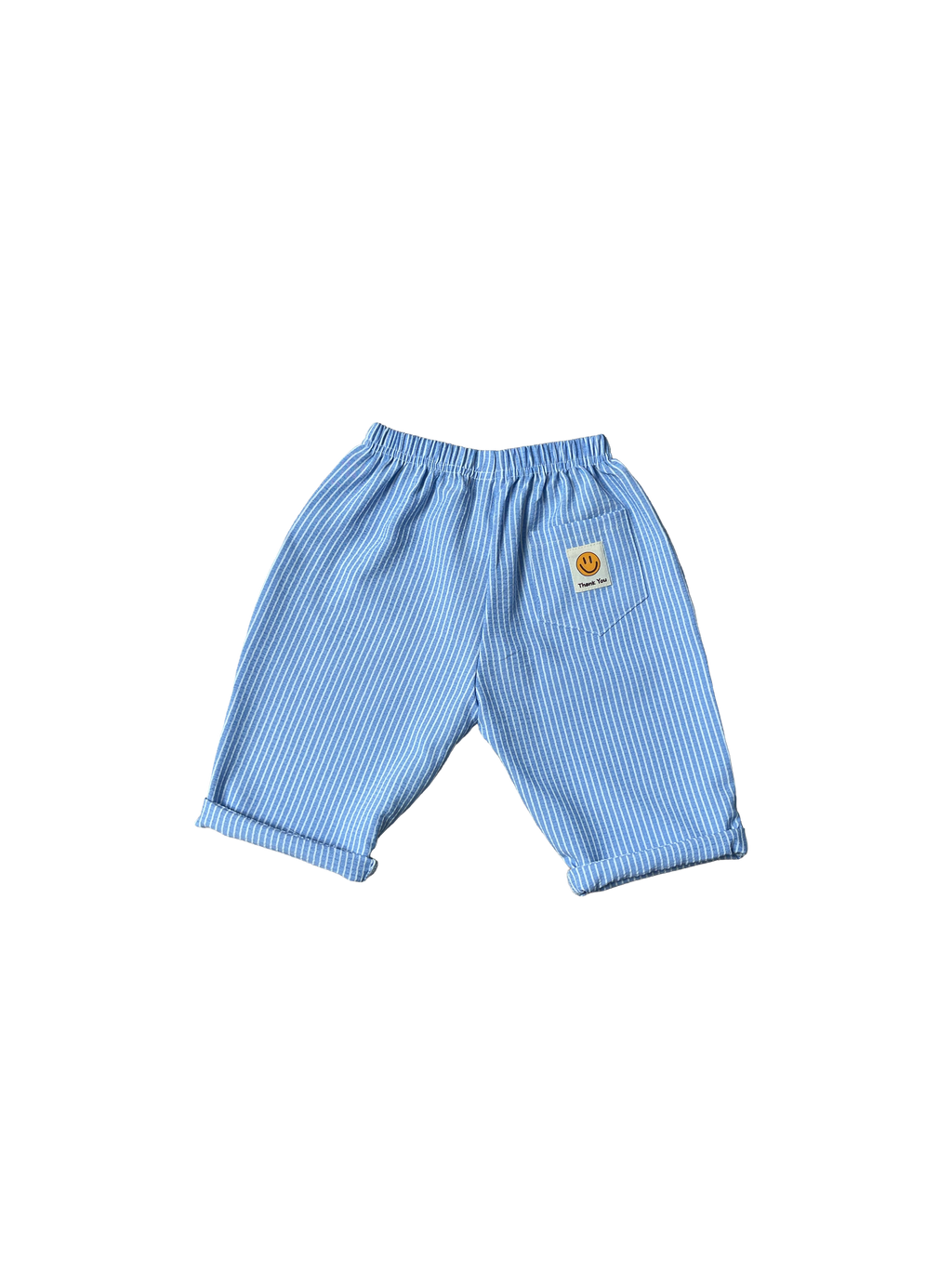 Smiley Striped Pants - Sky