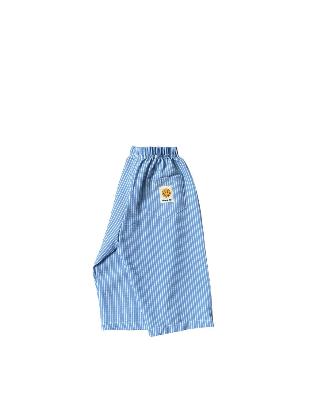 Smiley Striped Pants - Sky