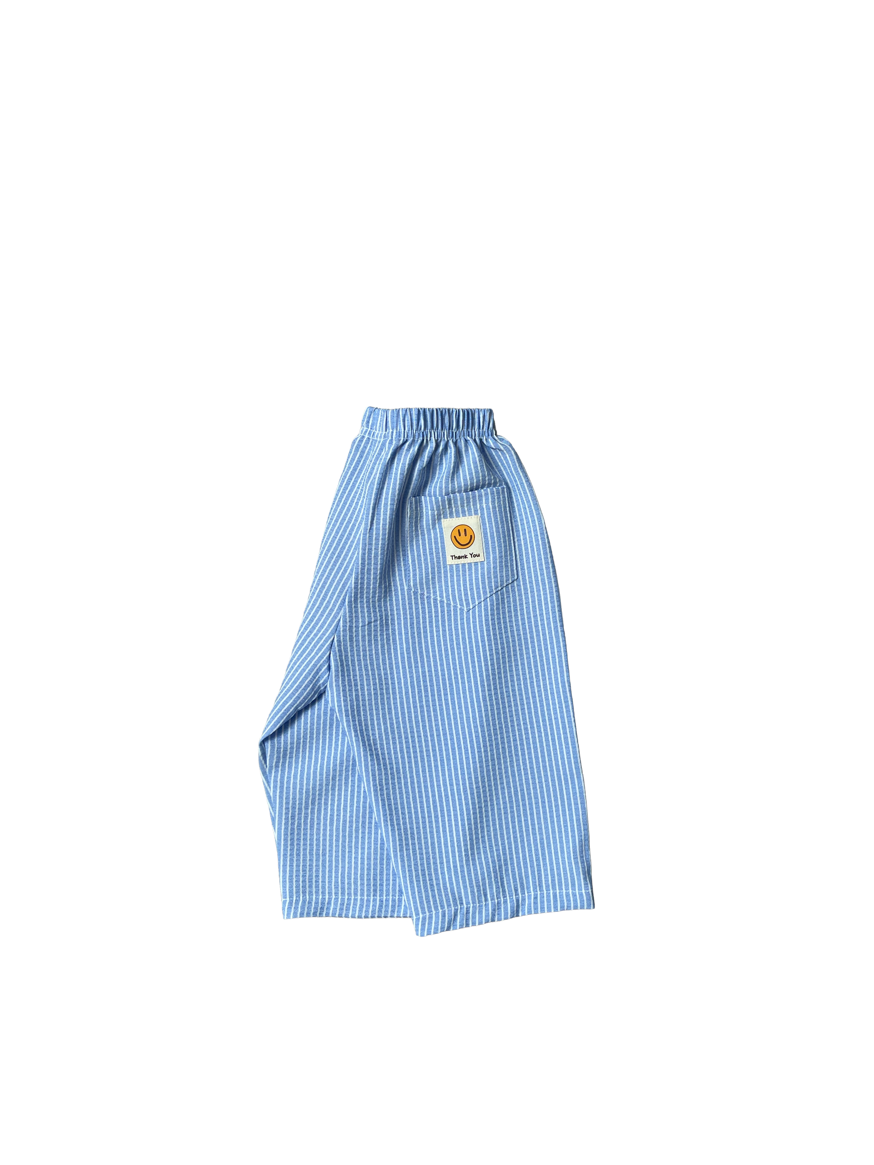 Smiley Striped Pants - Sky