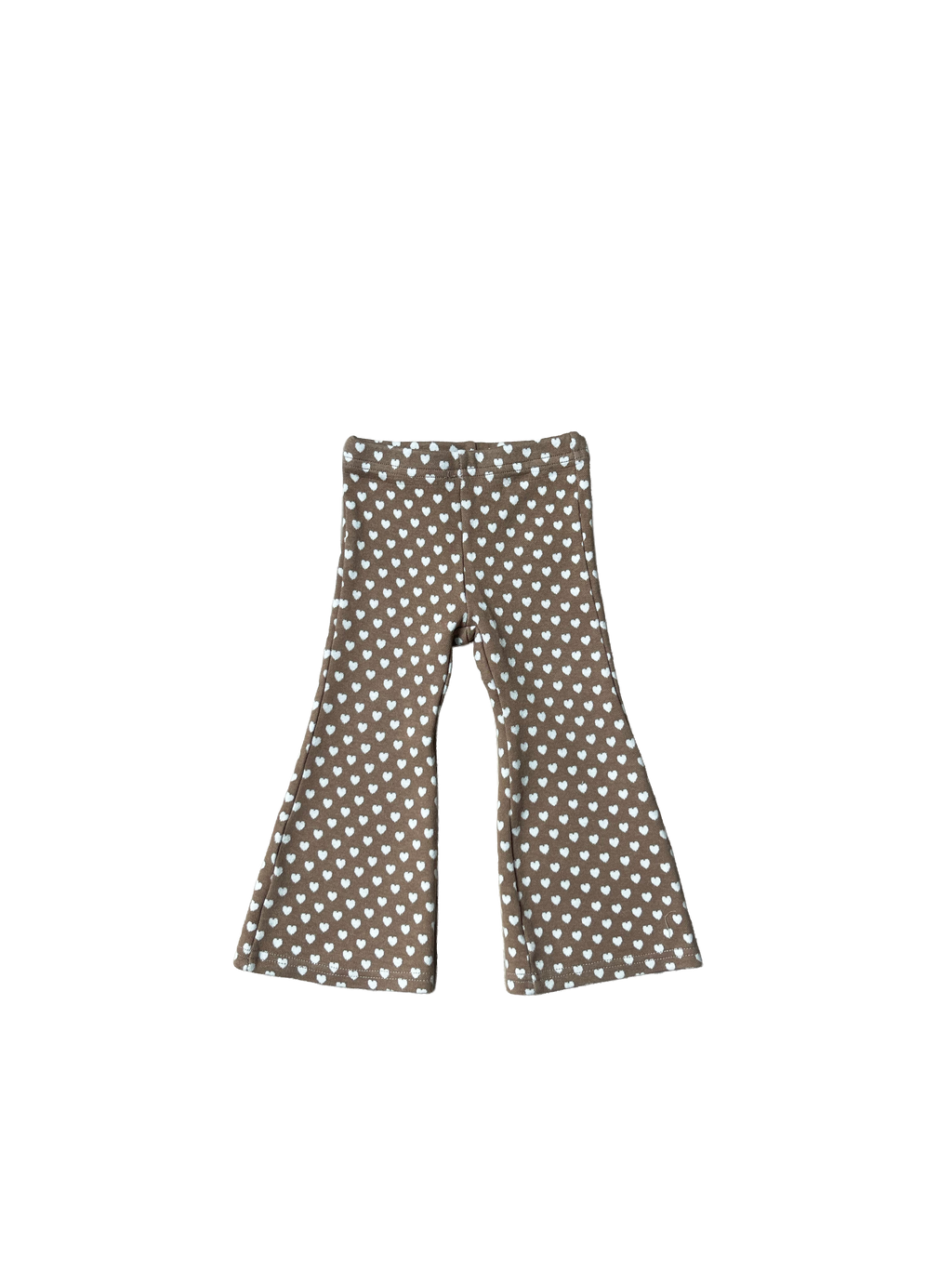 Heart Bootcut Pants - Beige