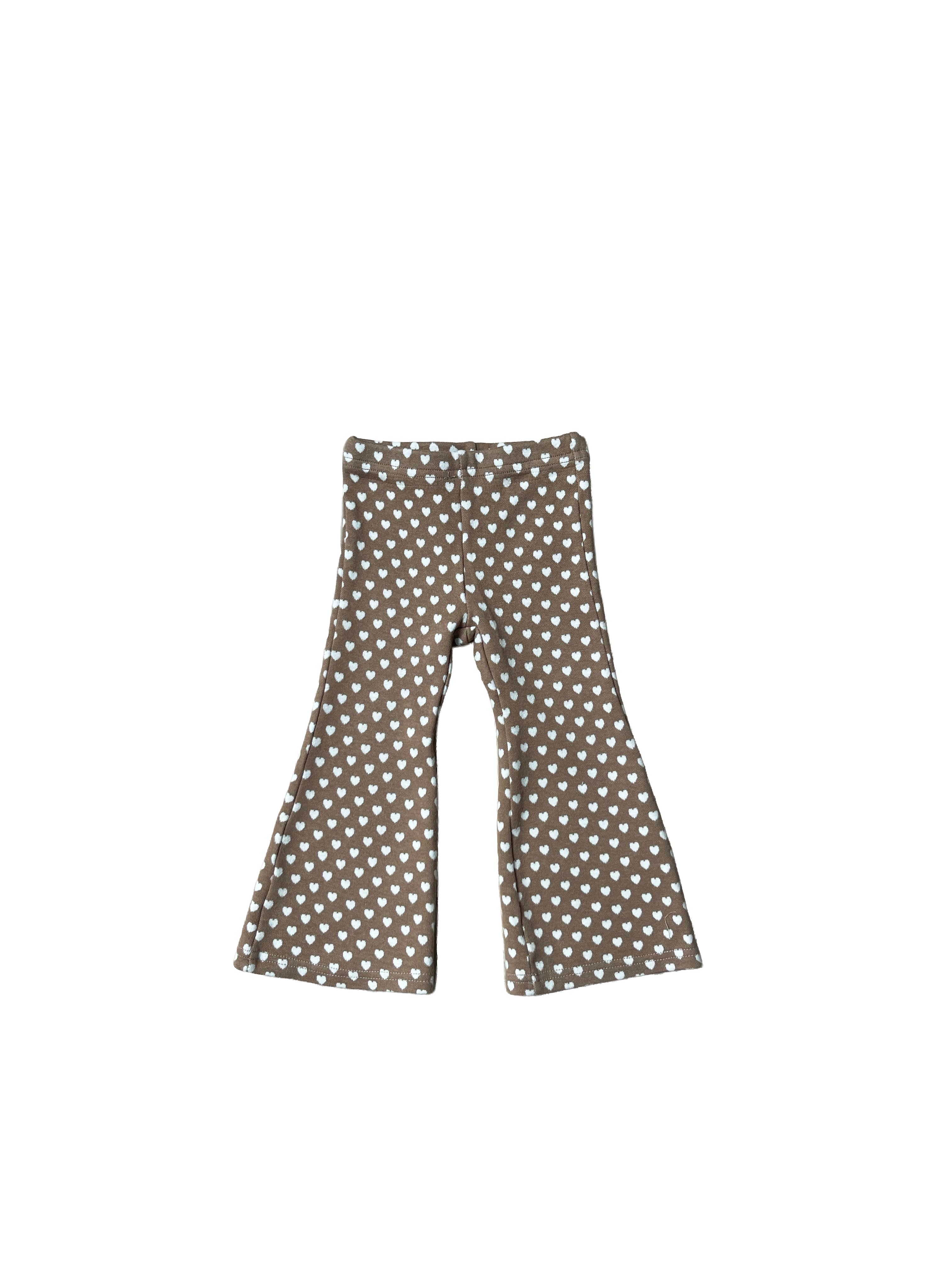 Heart Bootcut Pants - Beige